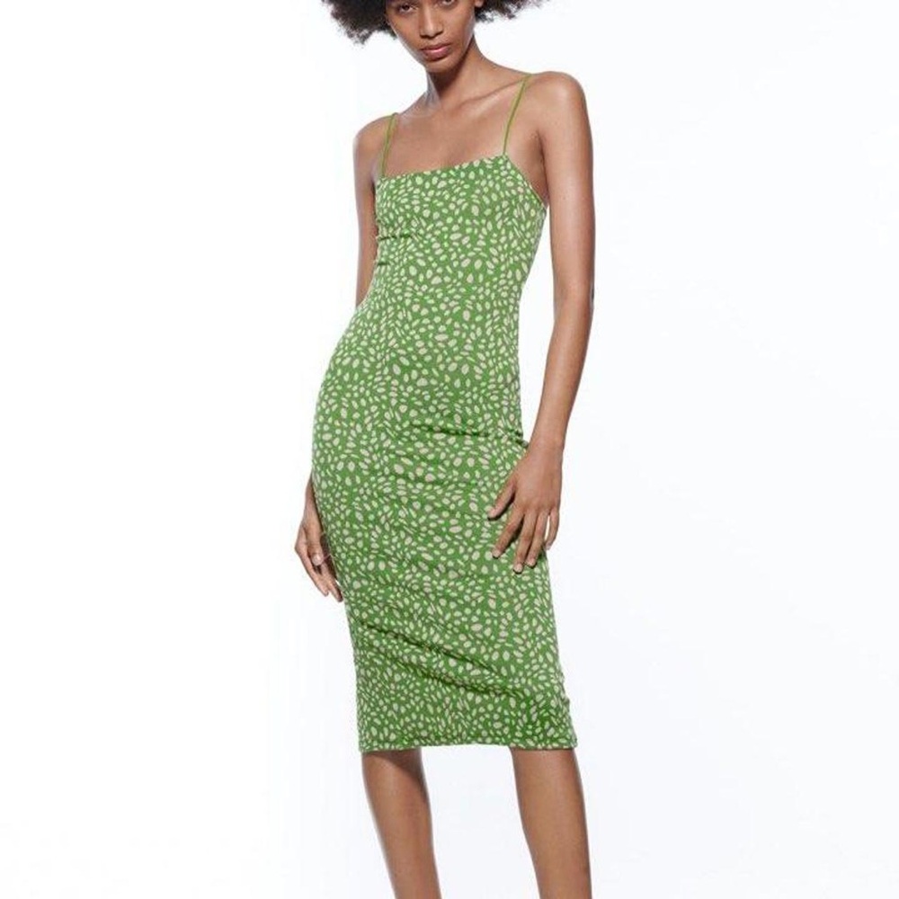 Zara Jacquard Green/Pink Sundress
